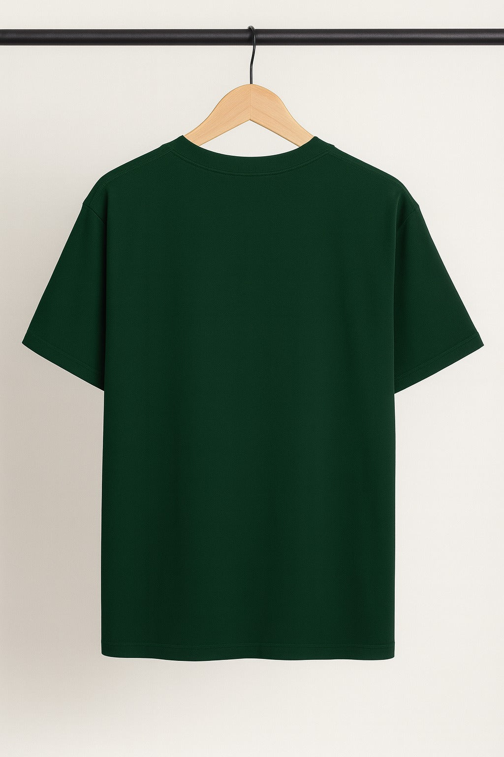Bottle Green Plain Drop Shoulder