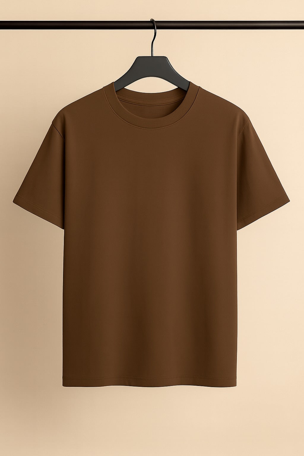 Brown Plain Drop Shoulder