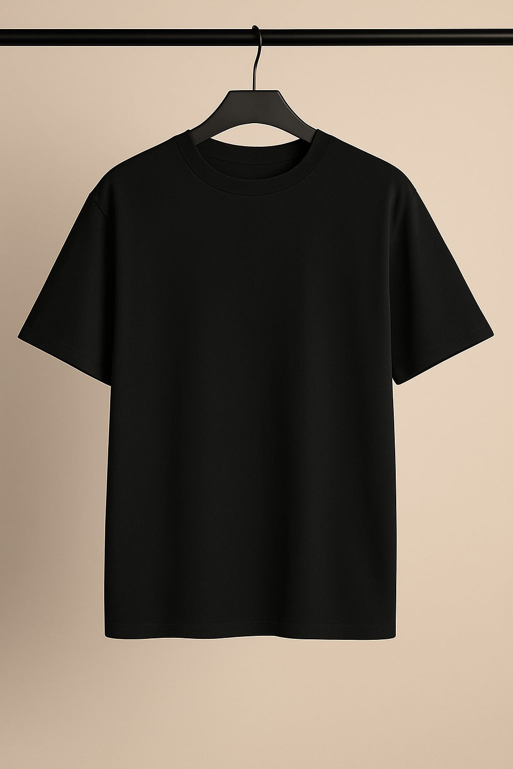 Black Plain Drop Shoulder