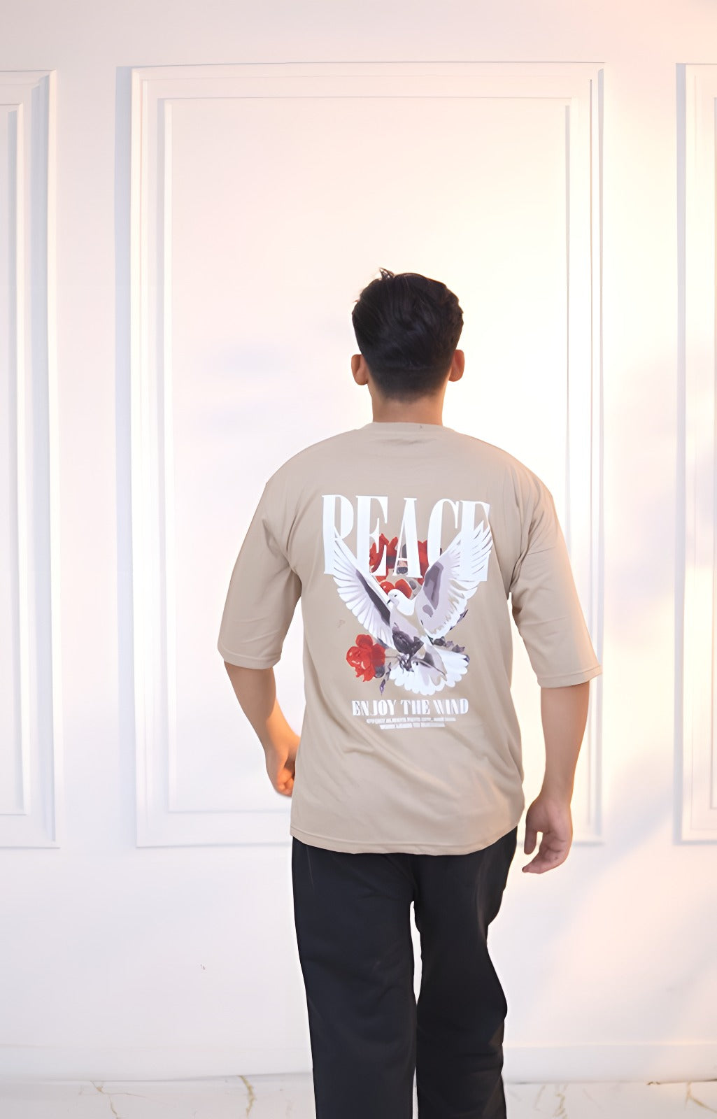 Peace Enjoy the World Drop Shoulder