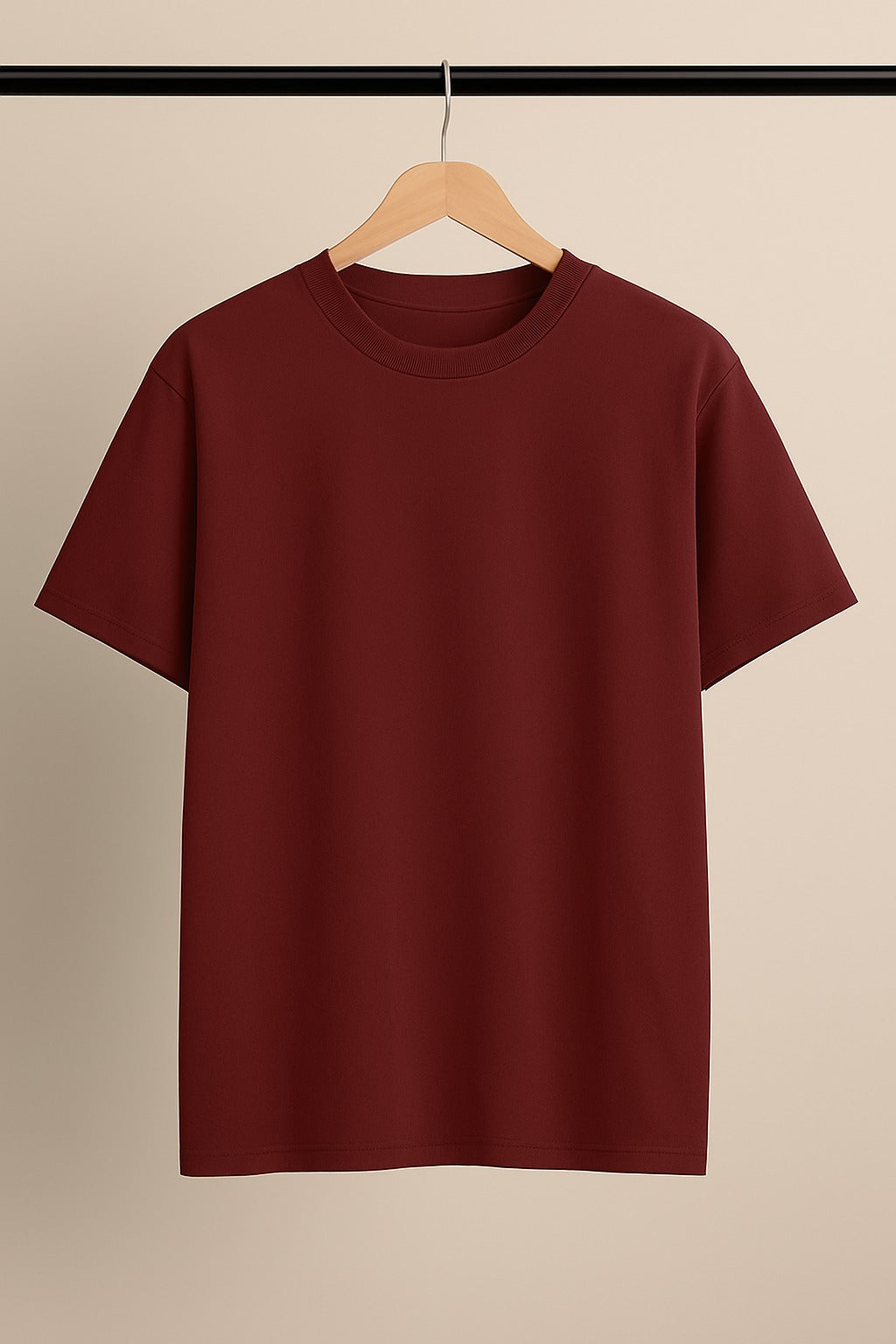 Maroon Plain Drop Shoulder