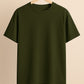 Olive Green Plain Drop Shoulder