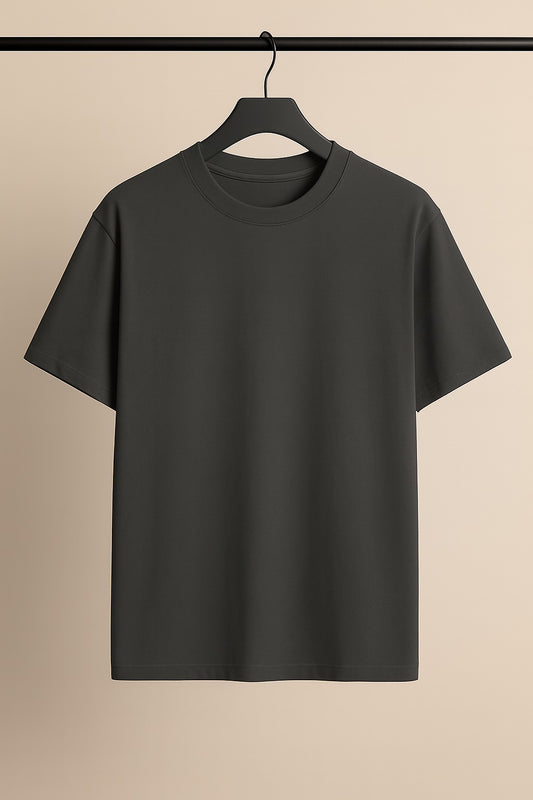 Steel Grey Plain Drop Shoulder
