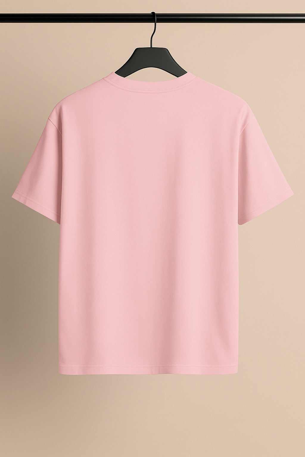 Light Pink Plain Drop Shoulder