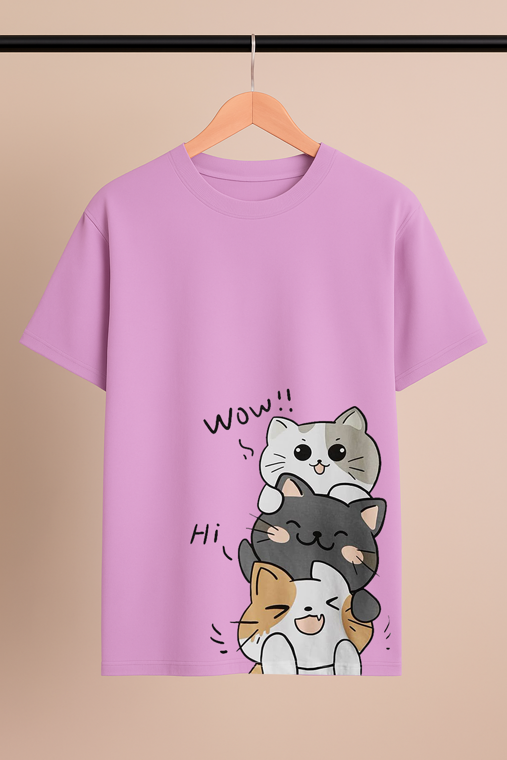 Cute Cartoon Cat Drop Shoulder