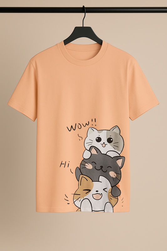 Cute Cartoon Cat Drop Shoulder
