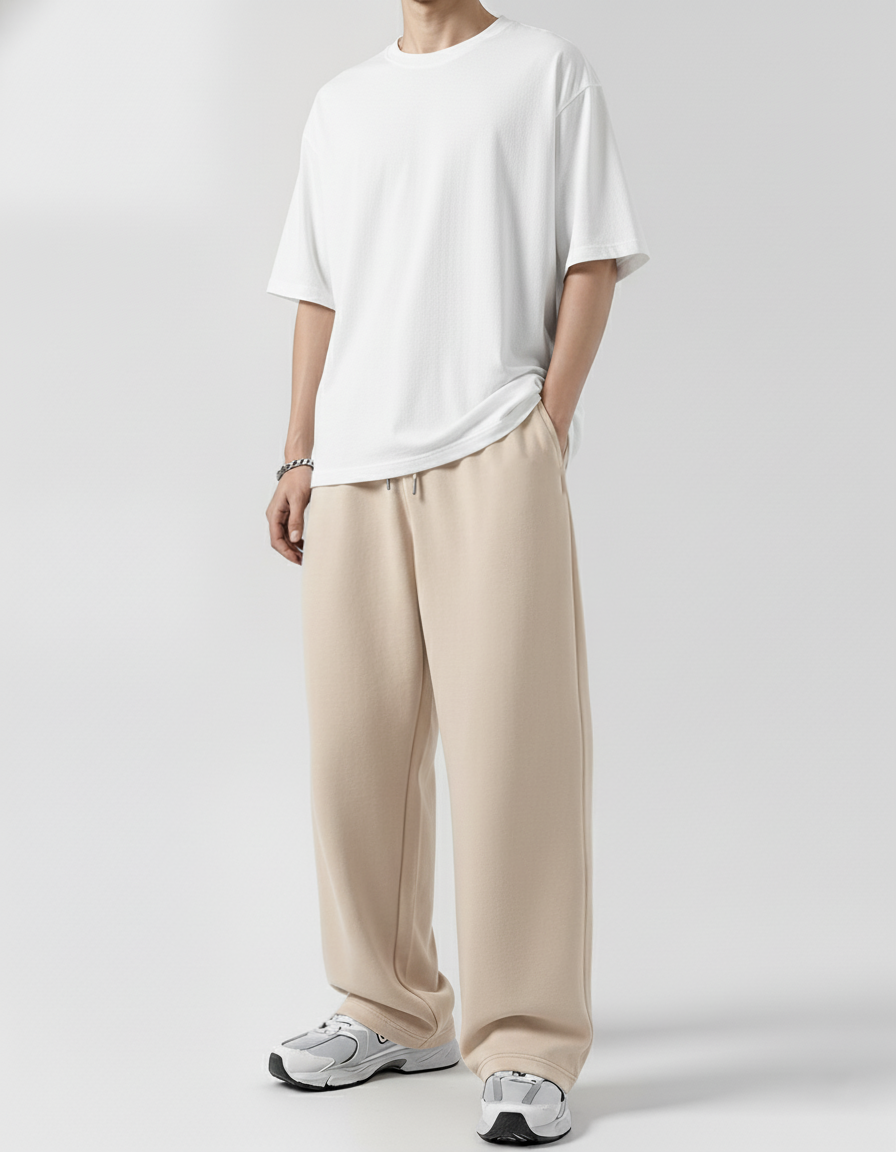 Everyday Unisex Beige Baggy Trousers