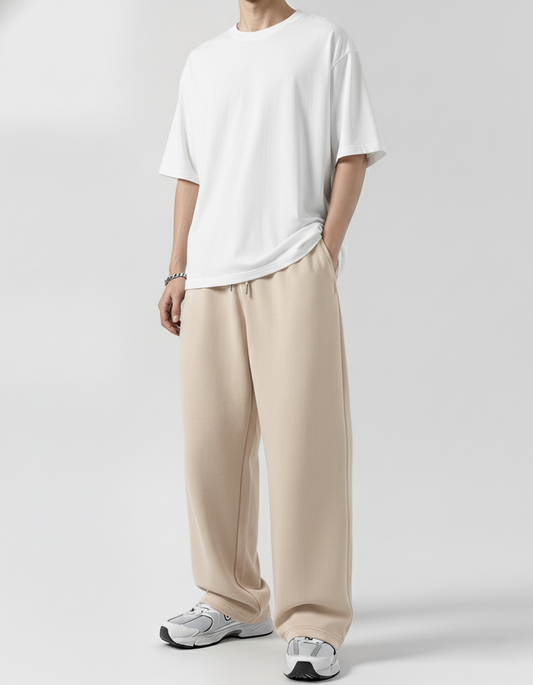 Everyday Unisex Beige Baggy Trousers