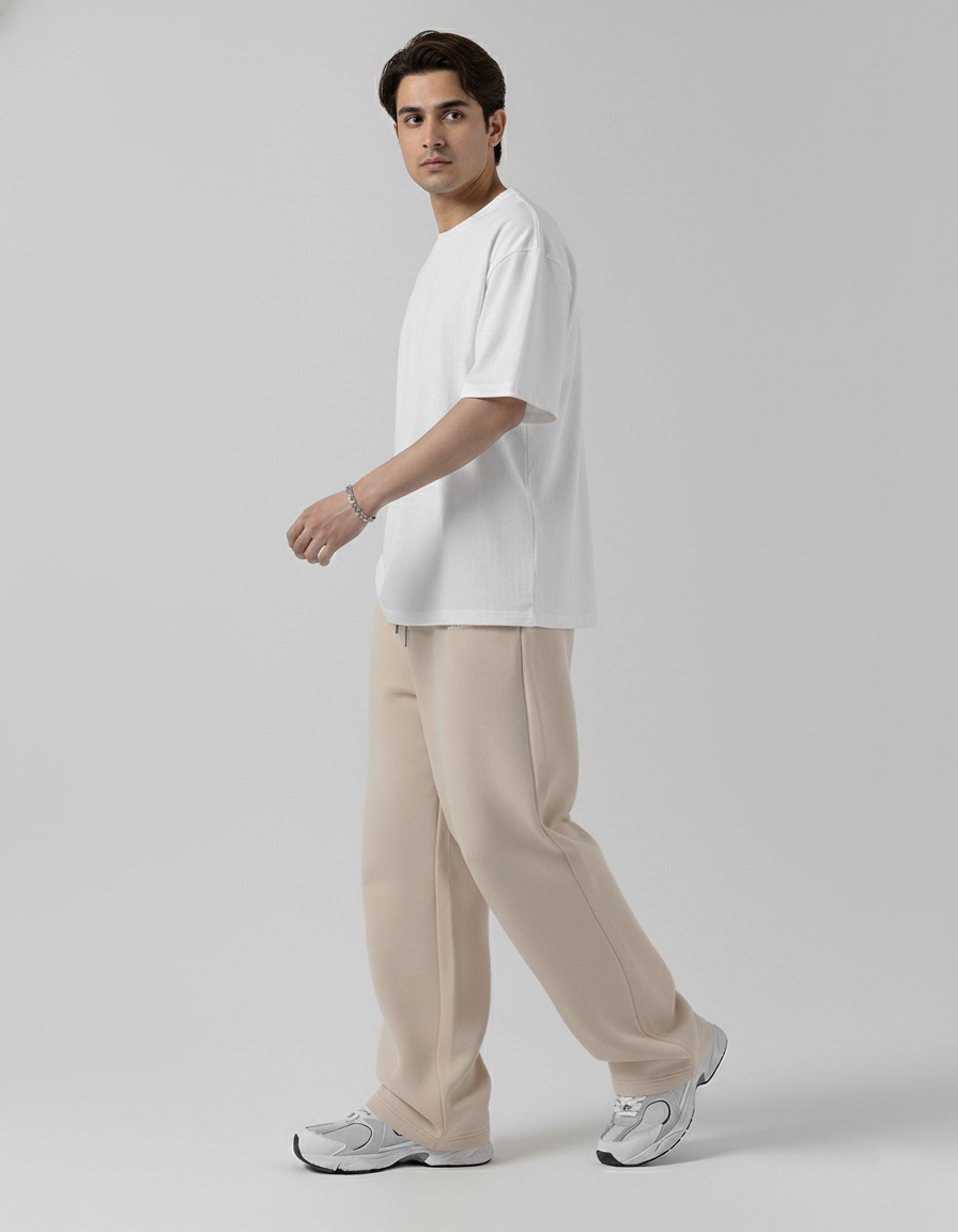 Everyday Unisex Beige Baggy Trousers