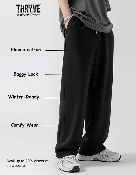 Everyday Unisex Black Baggy Trousers