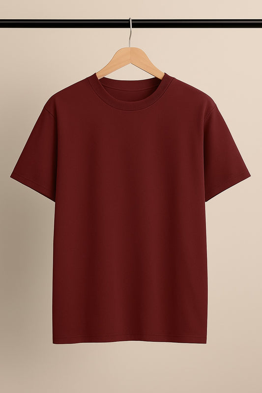 Maroon Plain Drop Shoulder