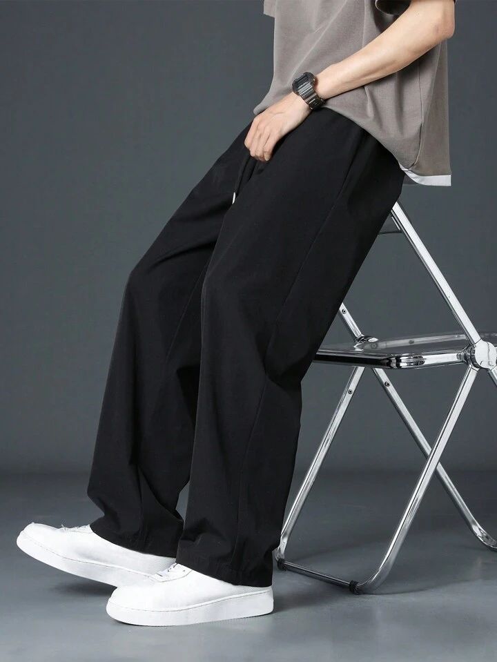 Everyday Unisex Black Baggy Trousers