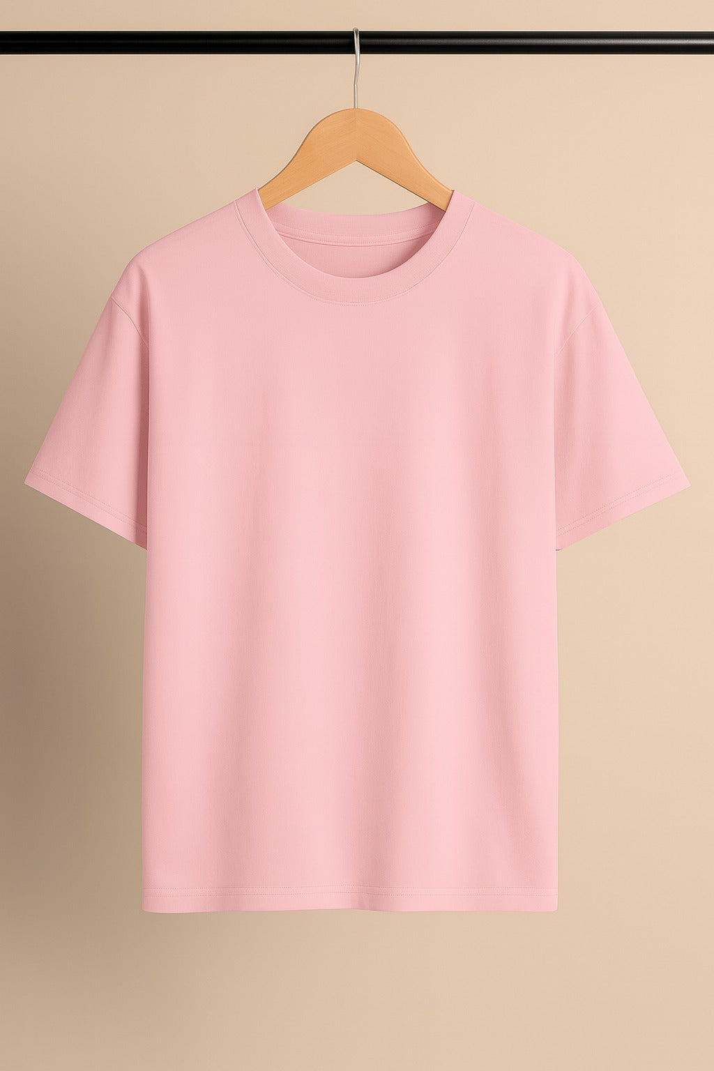Light Pink Plain Drop Shoulder
