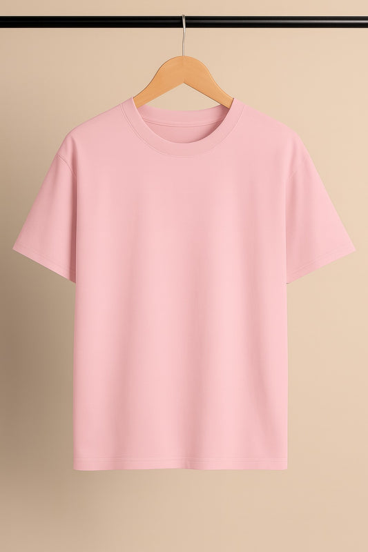 Light Pink Plain Drop Shoulder