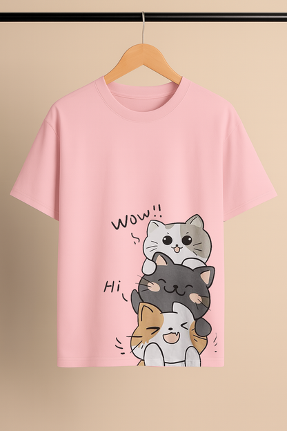 Cute Cartoon Cat Drop Shoulder